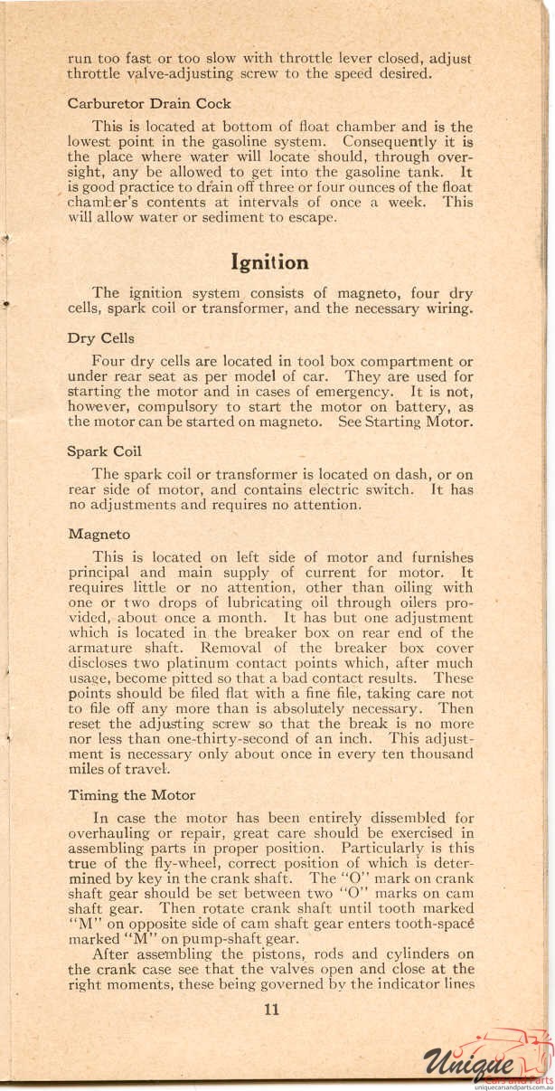 1911 Studebaker E-M-F 30 Operation Manual Page 1
